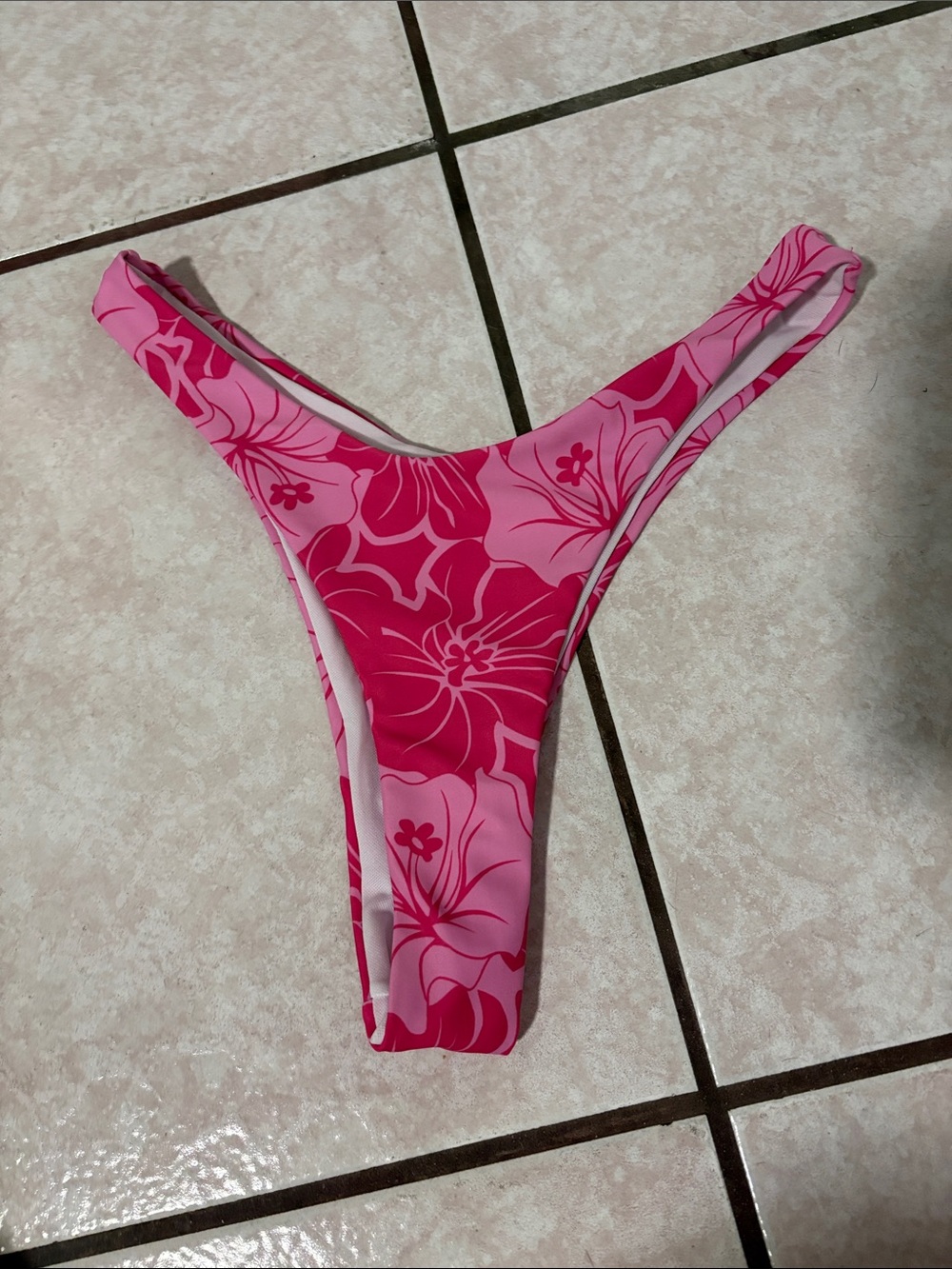 Women’s Pink Floral High-Cut Swim Bottom